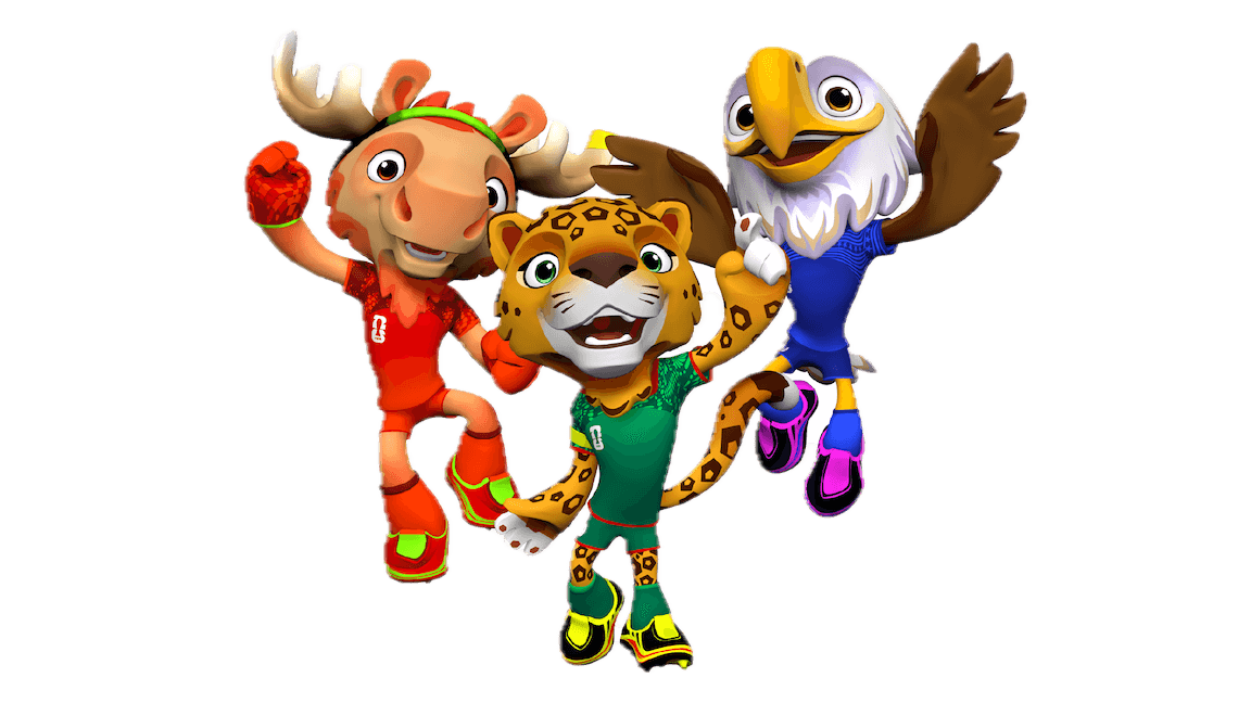 World Cup 2026 mascots — Maple, Zayu and Clutch